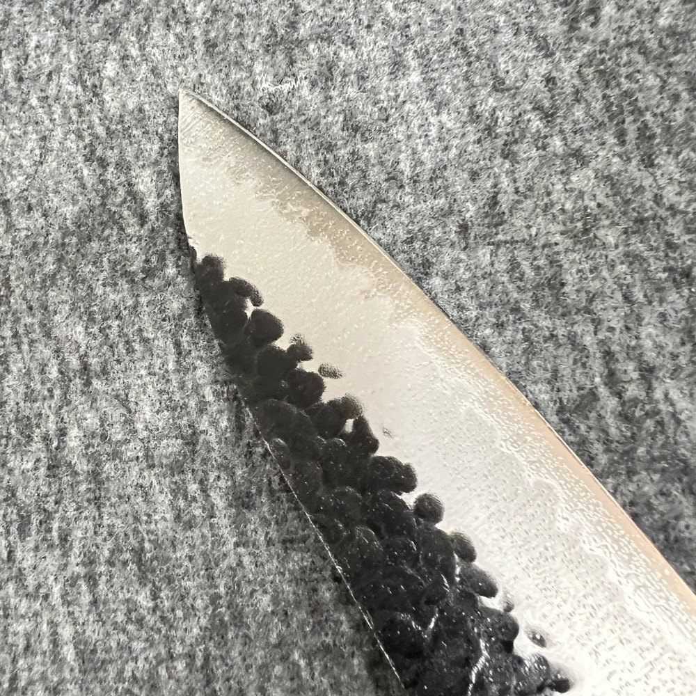 台中菜刀王 堺孝行 青紙SUPER 黑打 槌目 主廚刀 牛刀 240mm-細節圖5