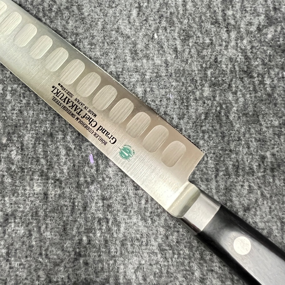 台中菜刀王 堺孝行Grand Chef TAKAYUKI 筋引240mm（雙面凹糟）-細節圖3