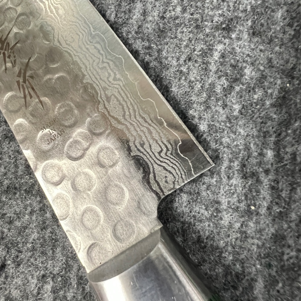 台中菜刀王 堺孝行 VG10 17層大馬士革紋 筋引 240mm 合成木（綠色） 握把～-細節圖4