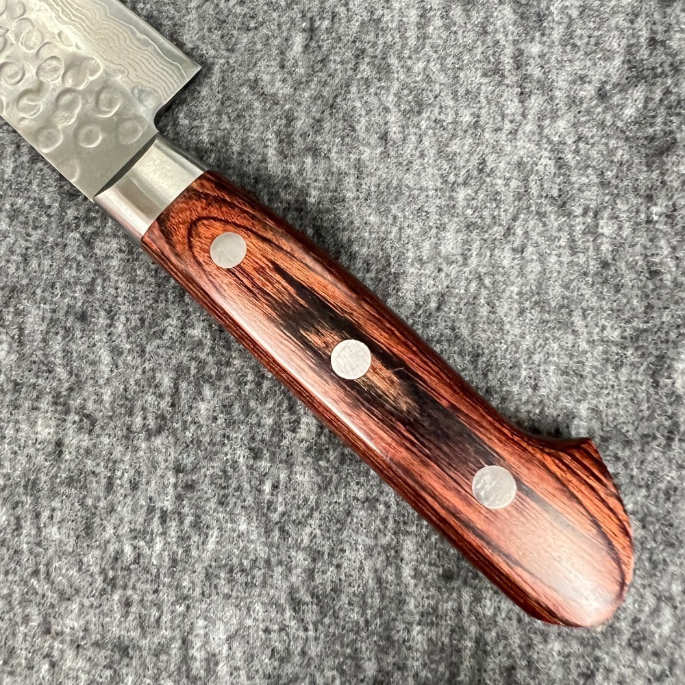 台中 菜刀王堺實光【 大馬 鋼芯 vg10 桃花心木柄 槌目切付筋引 23cm】日本刃物  家用廚具～全館超取免運～-細節圖5