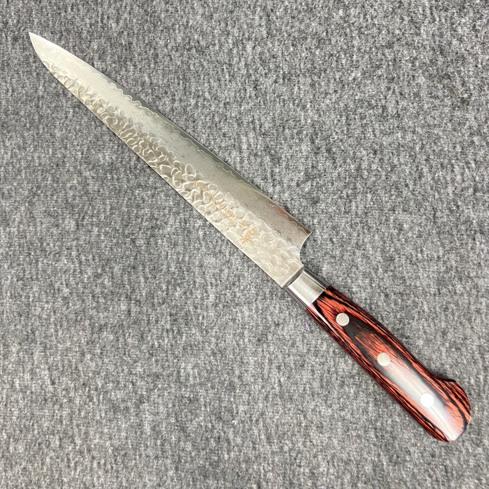 台中菜刀王 堺孝行 33層大馬士革紋 槌目 VG10 筋引 240mm～全館超取免運～-細節圖2