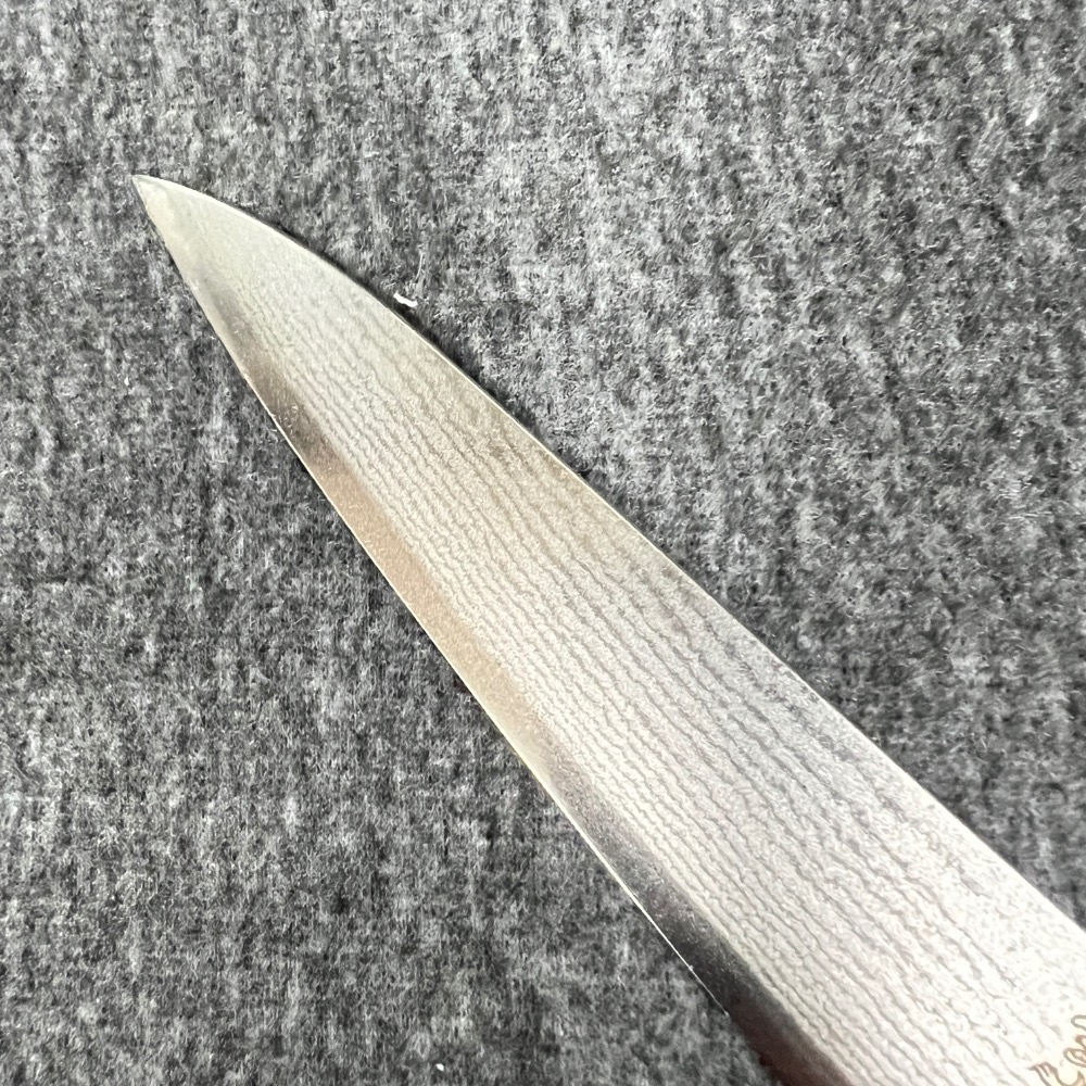 台中菜刀王 水牛黑檀八角 大馬士革鋼 筋引240mm～-細節圖4