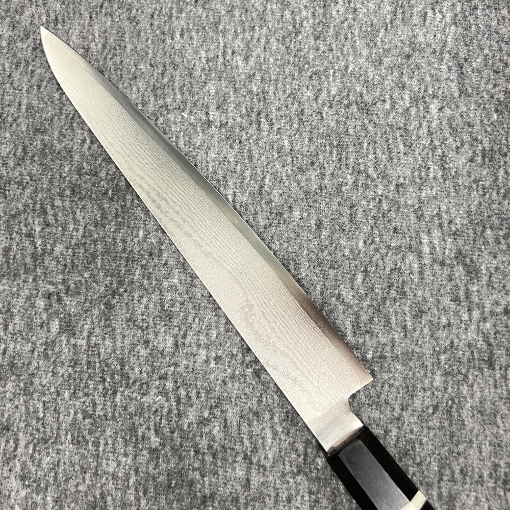 台中菜刀王 水牛黑檀八角 大馬士革鋼 筋引240mm～-細節圖5