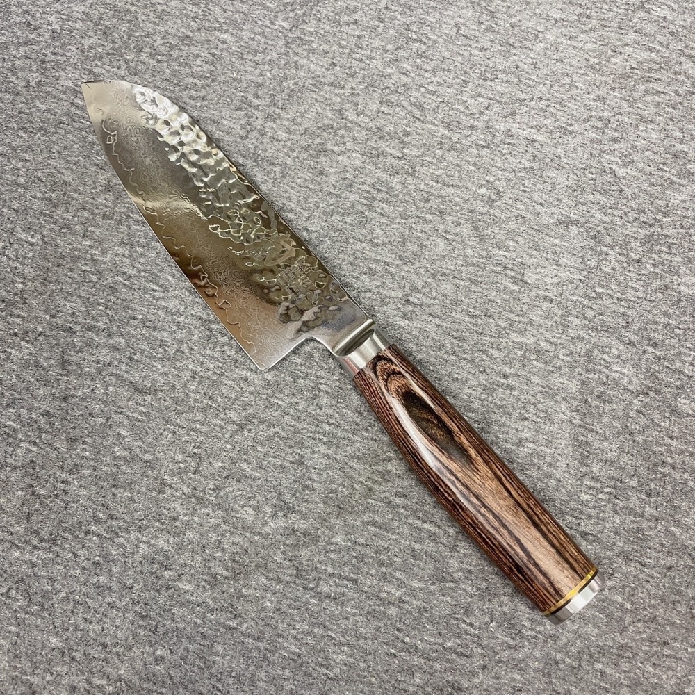 台中菜刀王 旬TDM0727 大馬士革 搥紋 牛刀小三德刀140mm ～-細節圖4