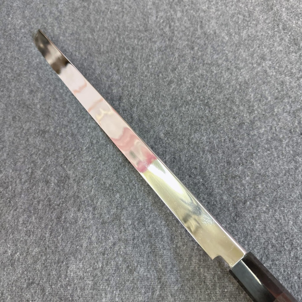 台中菜刀王出品 双水牛黑檀八角柄 蛸引 柳刃 生魚片刀 330mm～超取免運～-細節圖4