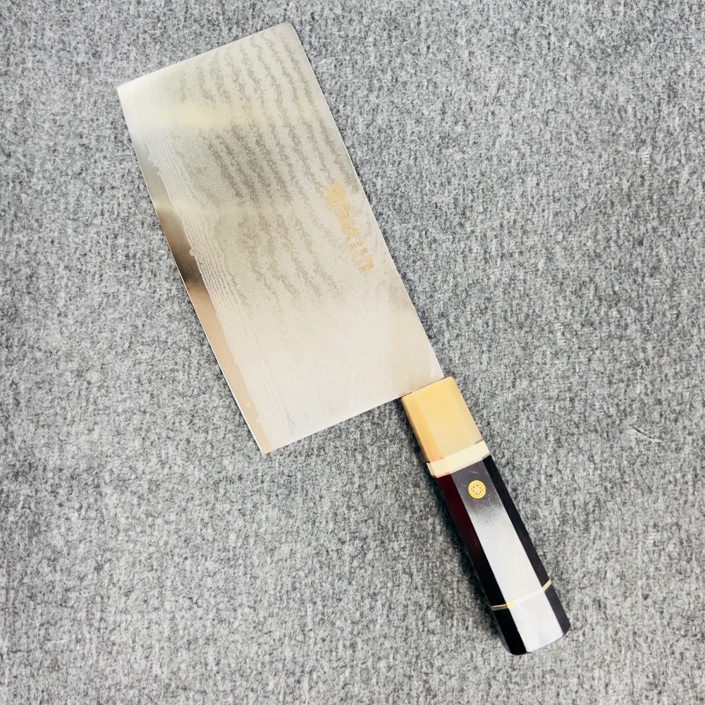 台中菜刀王出品 黑檀大馬士革積層 VG10片刀 6 6.5 7寸 中華包丁-細節圖4