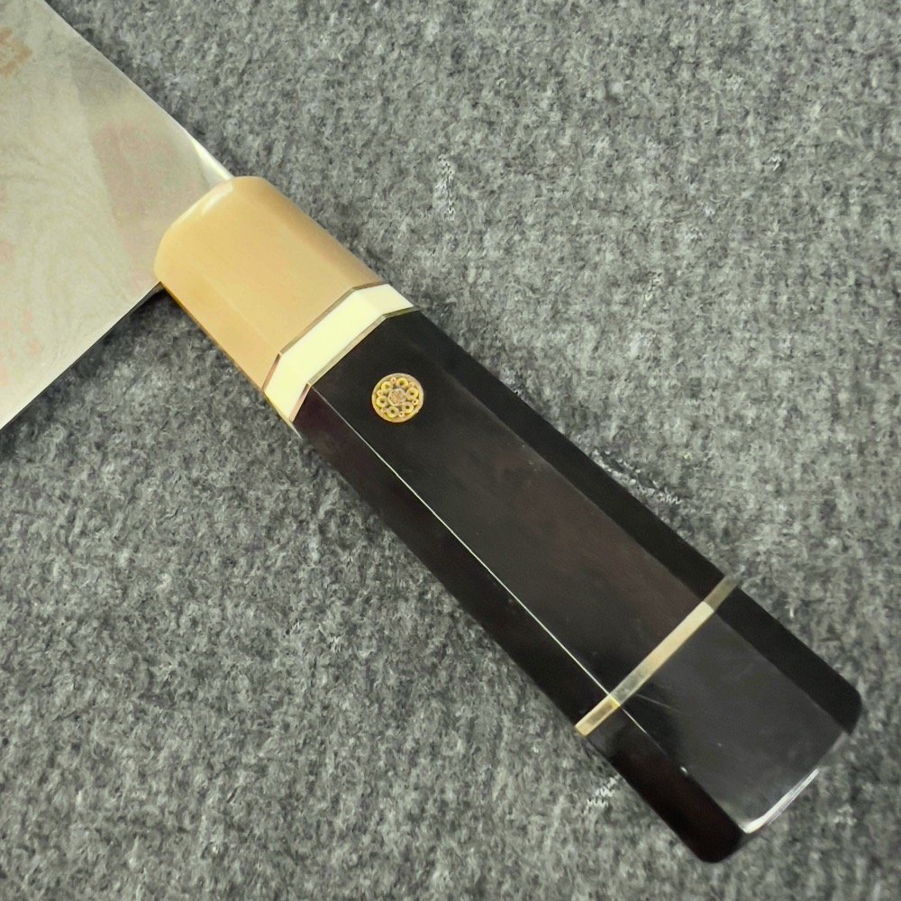 台中菜刀王出品 黑檀大馬士革積層 VG10片刀 6 6.5 7寸 中華包丁-細節圖6