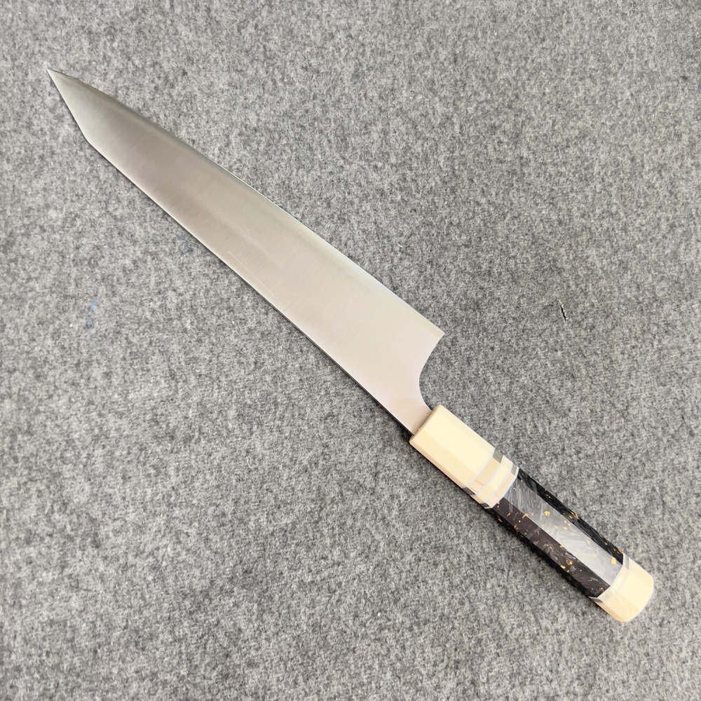 台中菜刀王 秦儀作 DP 日本武生 VG-10 W劍型牛刀 240mm-細節圖6