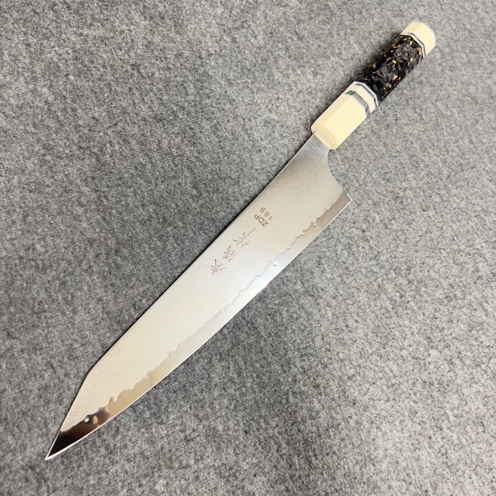 台中菜刀王 秦儀作ZDP-189大馬士劍型  牛刀240mm 270mm-細節圖2