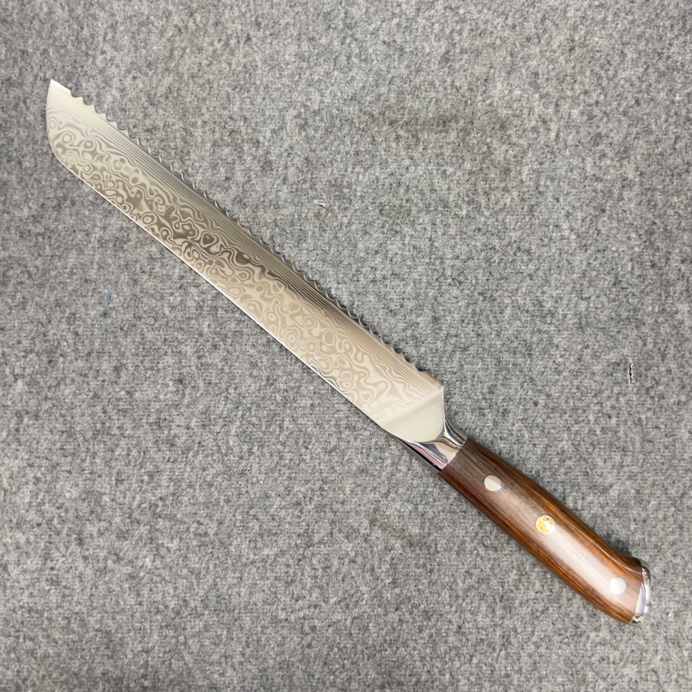台中 菜刀王  67層大馬士革 V10 麵包刀 23cm-細節圖2