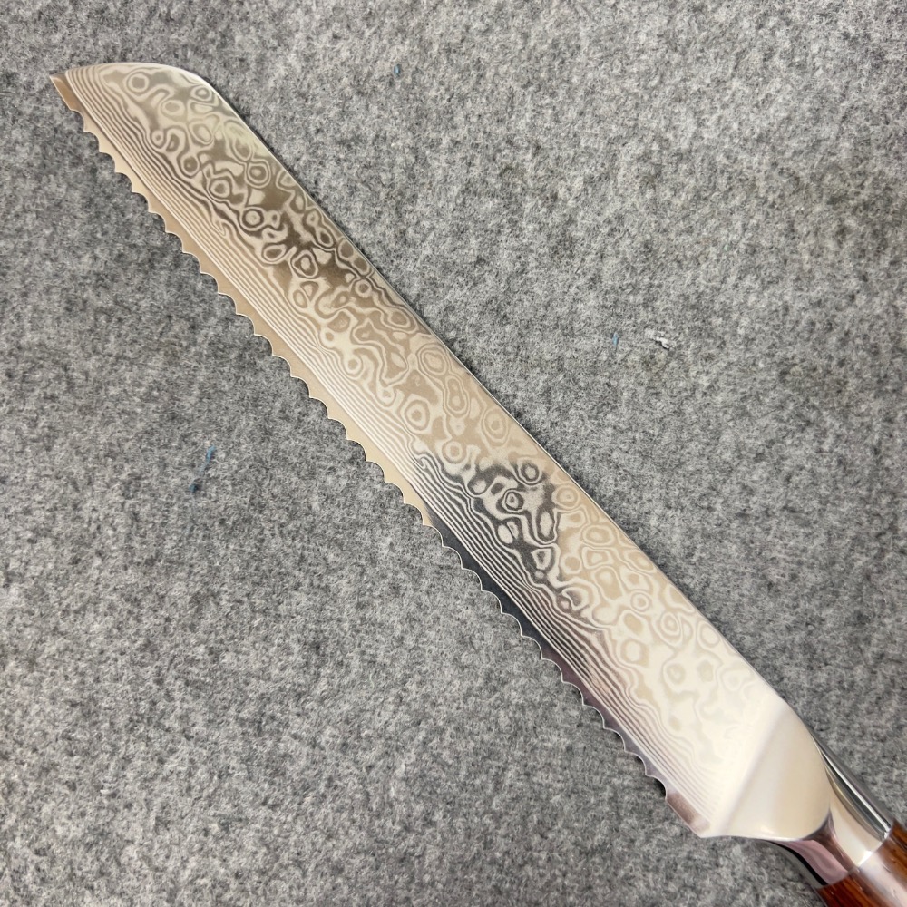 台中 菜刀王  67層大馬士革 V10 麵包刀 23cm-細節圖3