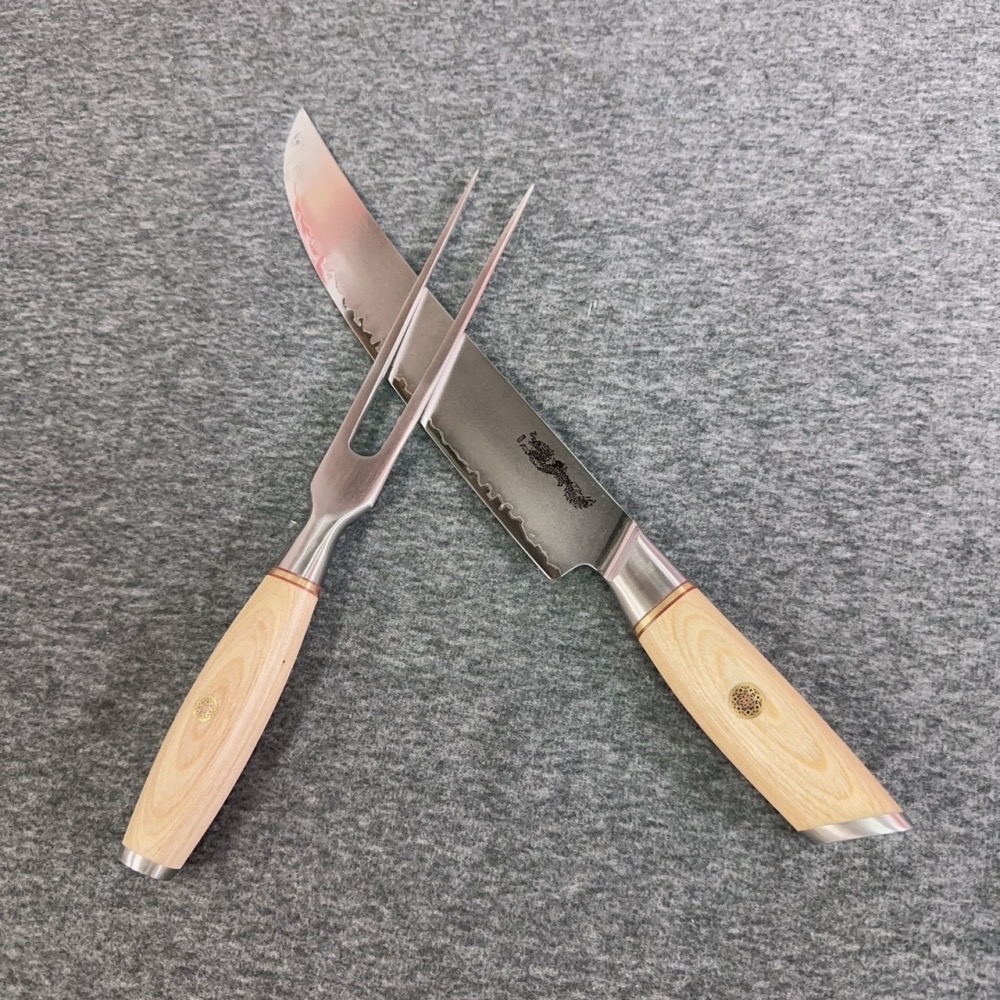 台中 菜刀王出品 鐵板刀叉組-彩柄（寬版）-細節圖4