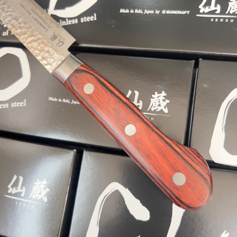 日本仙藏FT-05雙刃生魚片刀 24cm VG10-大馬士33層槌目-細節圖4