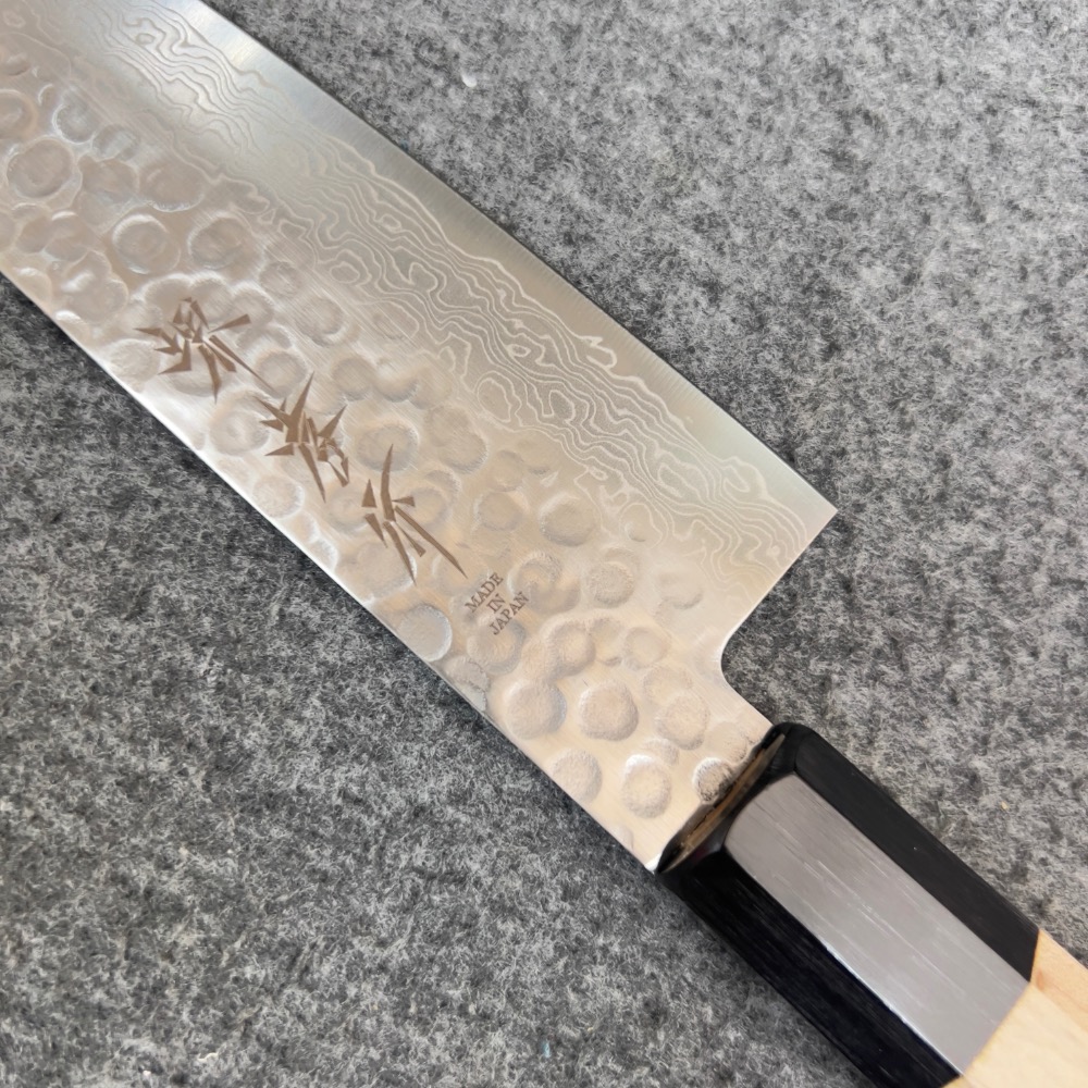 日本 堺孝行 AUS10 45層槌目大馬士革紋 三德刀 和柄 180mm-細節圖4