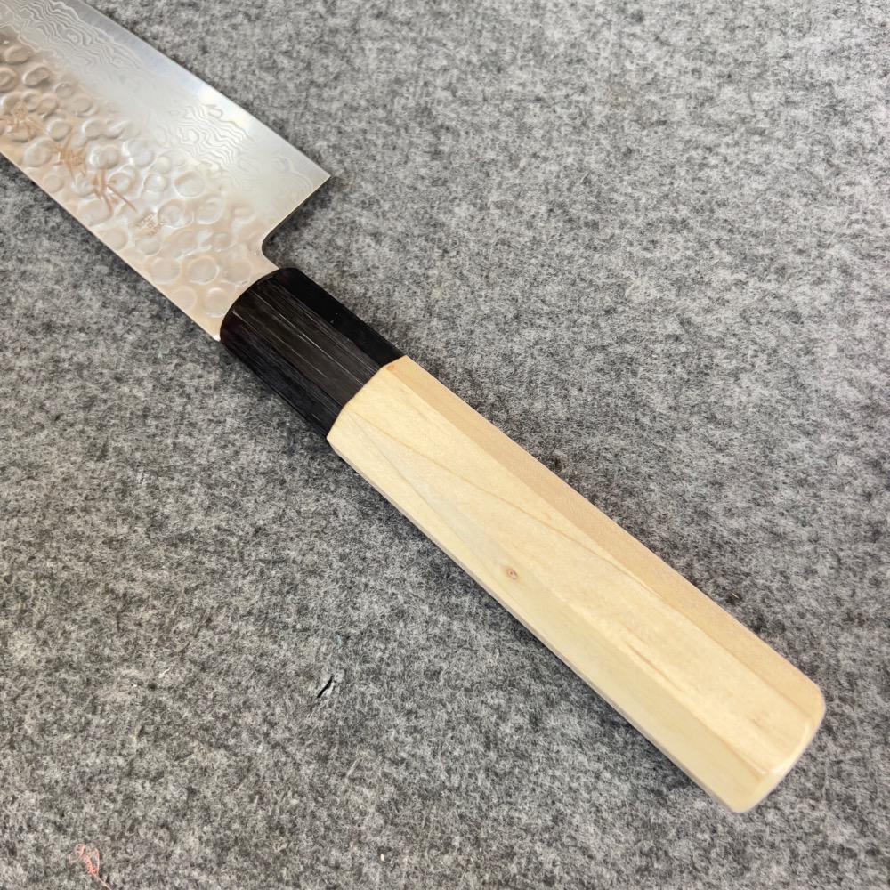 日本 堺孝行 AUS10 45層槌目大馬士革紋 三德刀 和柄 180mm-細節圖5