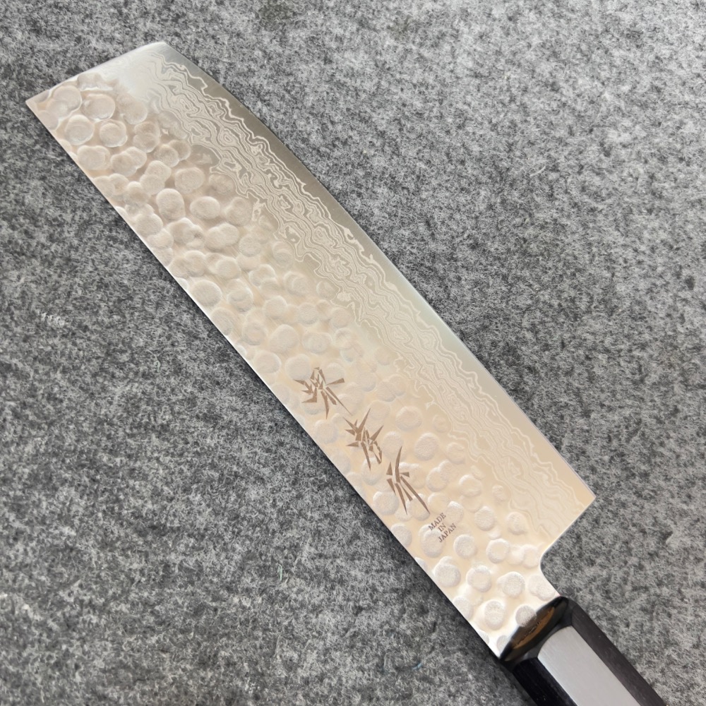 日本 堺孝行 AUS10 45層槌目大馬士革紋 菜切 和柄160mm-細節圖4
