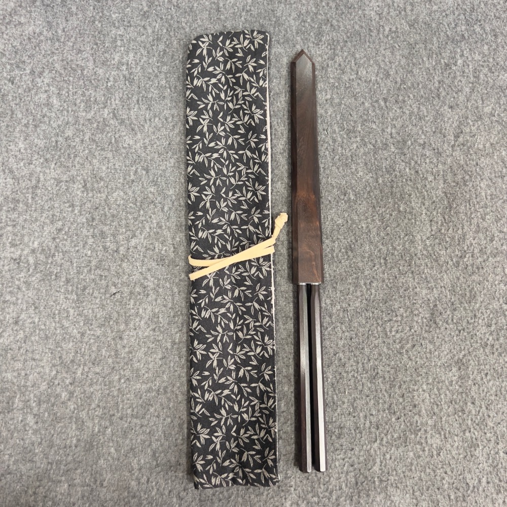 初心 黒檀盛箸·刺身筷｜黑檀筷鞘・附布卷收納-細節圖2