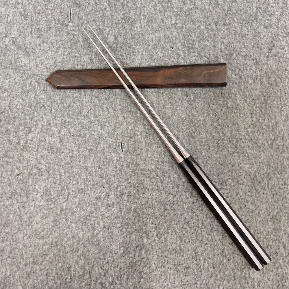 初心 黒檀盛箸·刺身筷｜黑檀筷鞘・附布卷收納-細節圖3