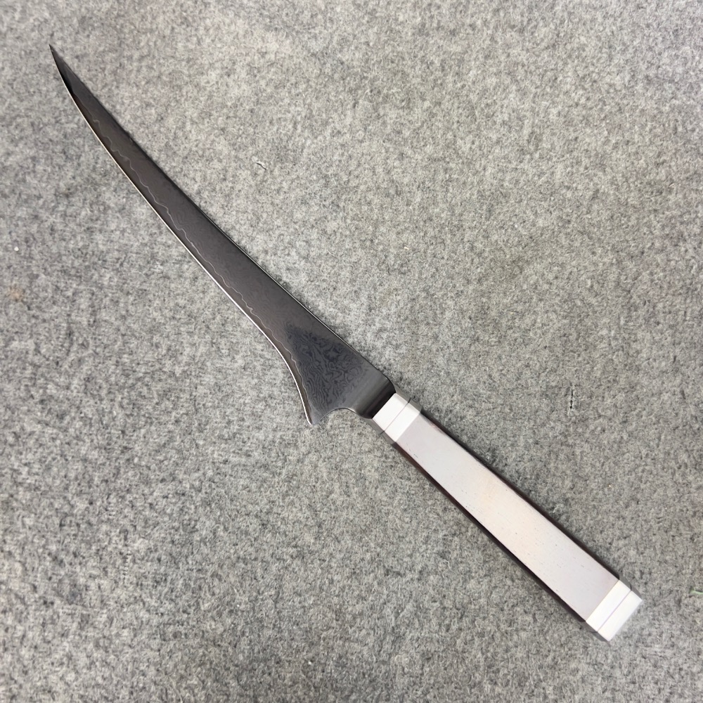魚刀黑染大馬士革鋼19cm-細節圖2