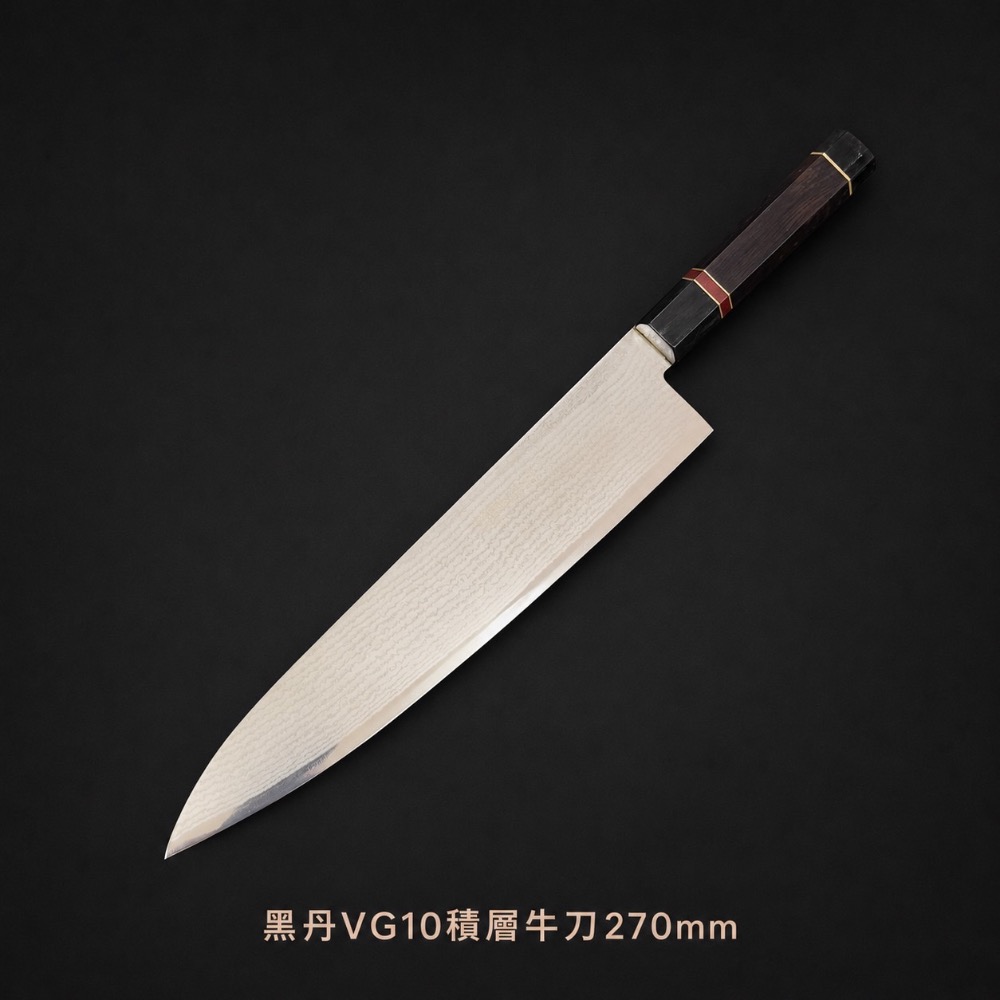黑丹VG10大馬士革積層牛刀-規格圖5