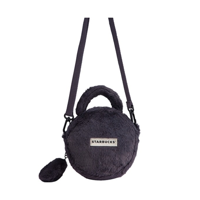 星巴克白襪灰貓斜背包-細節圖2