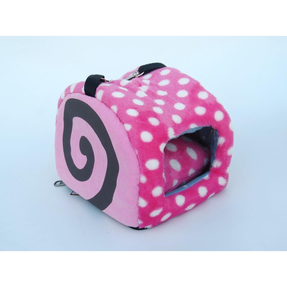 蜜袋鼯 松鼠 倉鼠 黃金鼠 寵物鼠 睡鼠 瑞士捲造型睡窩 小動物保暖睡窩-細節圖3