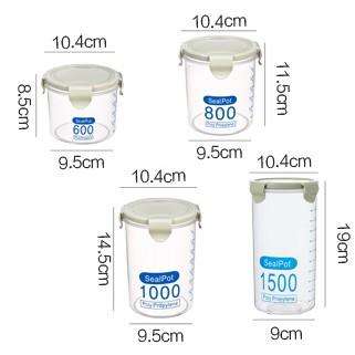 透明刻度儲物罐 寵物食品保鮮罐 倉鼠 蜜袋鼯 松鼠 爬蟲 貓狗飼料 保鮮罐 乾糧罐 收納罐 收納盒 分類罐 易扣罐-細節圖4