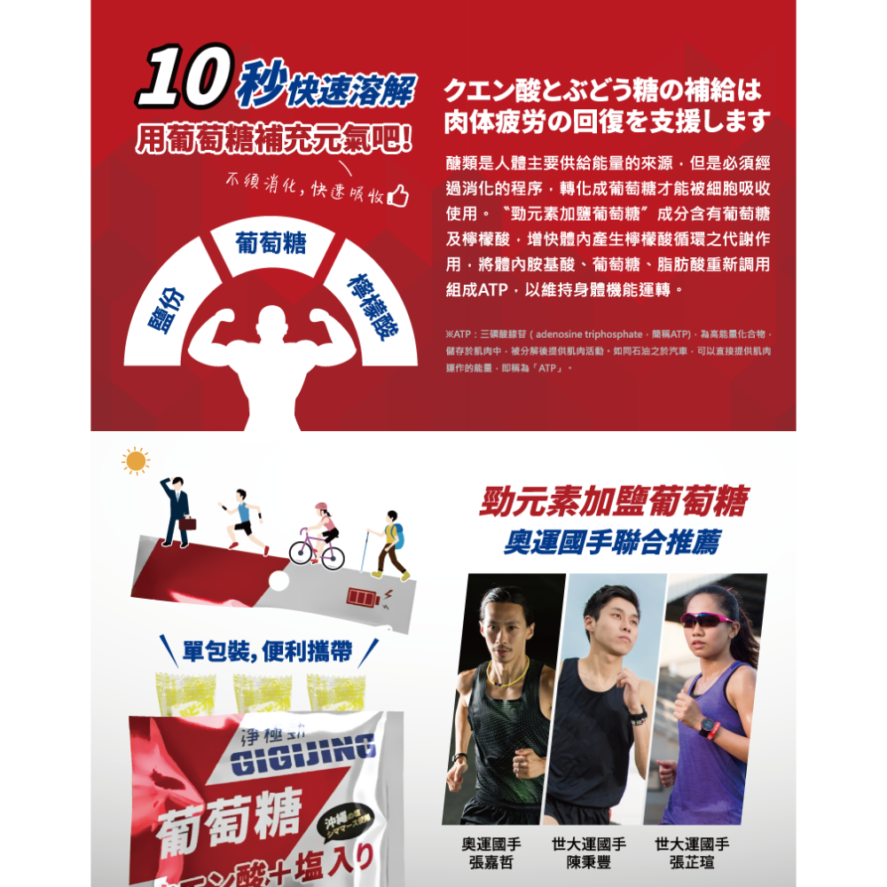 葡萄糖 勁元素加鹽葡萄糖（每包180元）跑步/鐵人/登山-細節圖2
