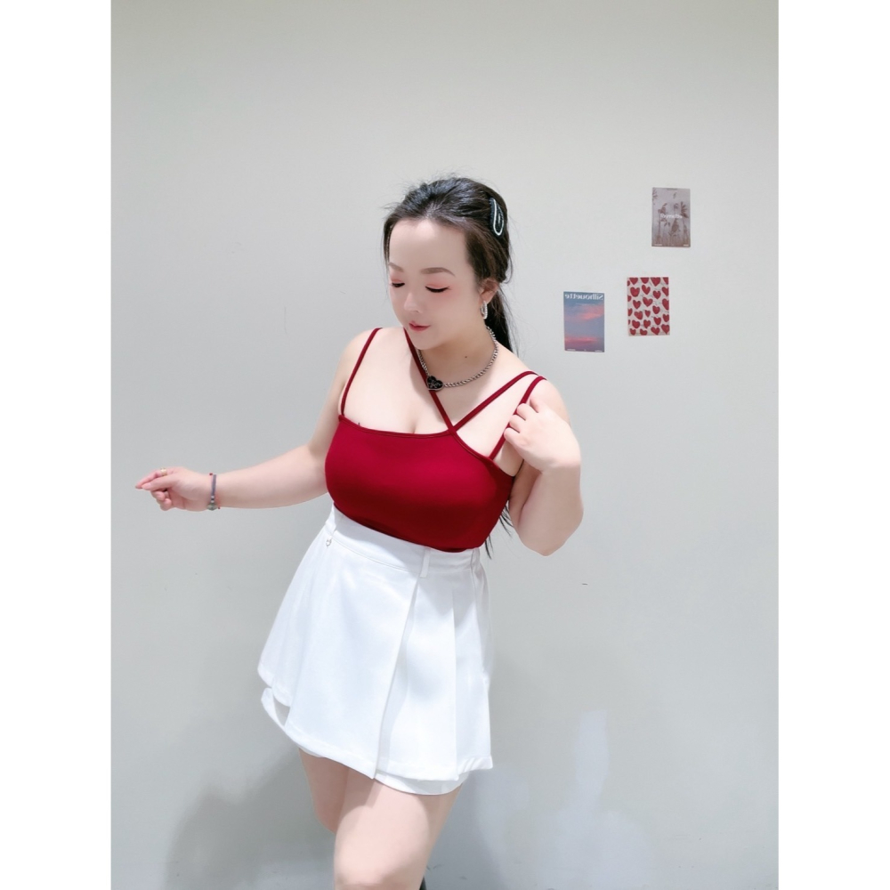 ❏ T&H 玩翻衣櫃 ❏ 多肩帶云朵棉背心 中大碼 寬鬆 MM 0423-細節圖5