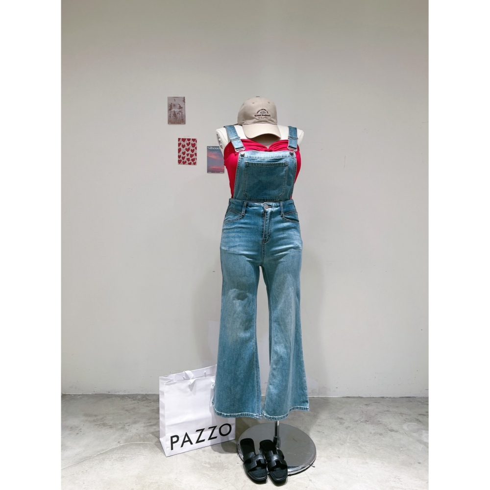 ❏ T&H 玩翻衣櫃 ❏ 多穿質感吊帶褲 中大碼 寬鬆 MM 0423-細節圖3