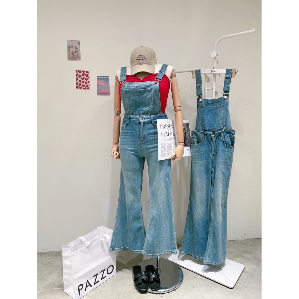 ❏ T&H 玩翻衣櫃 ❏ 多穿質感吊帶褲 中大碼 寬鬆 MM 0423-細節圖4