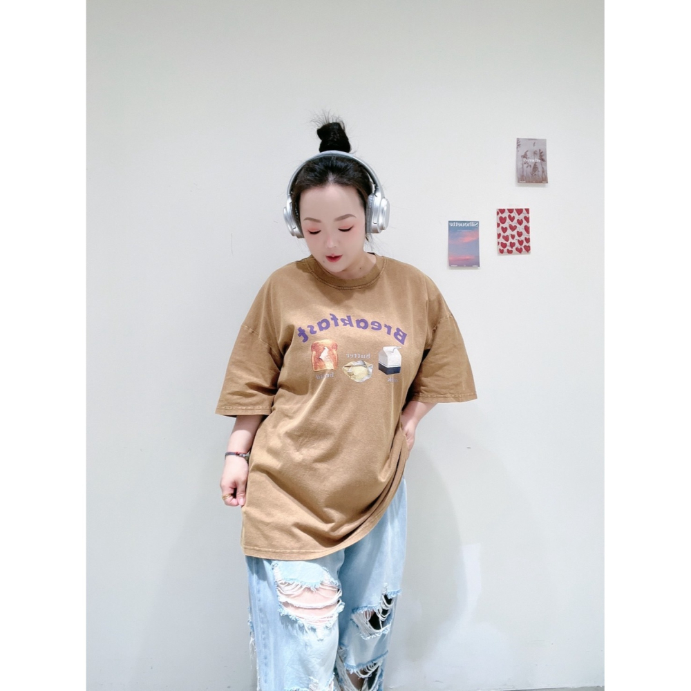 ❏ T&H 玩翻衣櫃 ❏ Breakfast 早餐Tee 中大碼 寬鬆 MM 0423-細節圖9