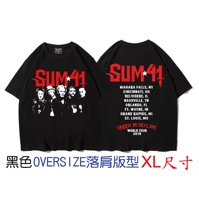Sum 41【魔數41合唱團】【XL尺寸】OVERSIZE落肩短袖流行龐克搖滾樂團T恤(現貨供應 下單後可以立即出貨)-規格圖2