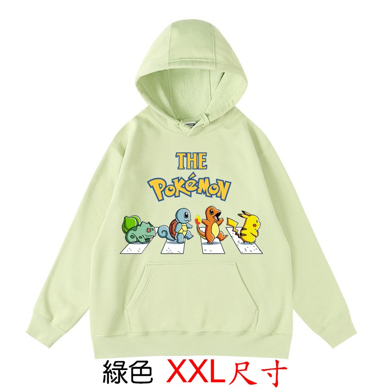 【皮卡丘 精靈寶可夢 神奇寶貝 披頭四 Pokémon】【XXL尺寸】連帽厚絨長袖T恤(現貨供應 下單後可以立即出貨)-規格圖2