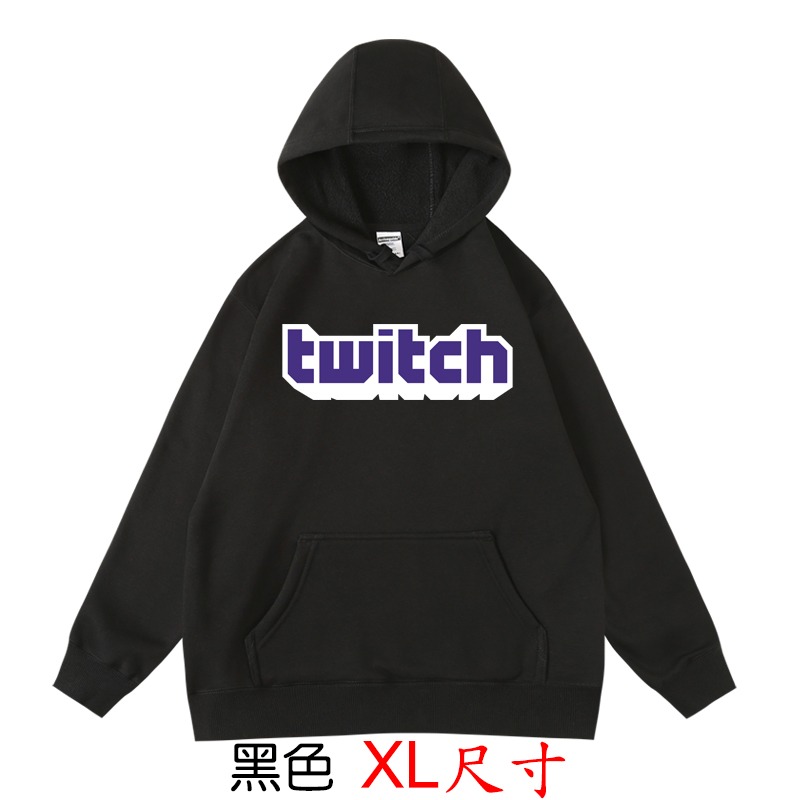【Twitch】【XL尺寸】連帽厚絨長袖遊戲直播影音串流媒體平台系列T恤(現貨供應 下單後可以立即出貨)-規格圖2
