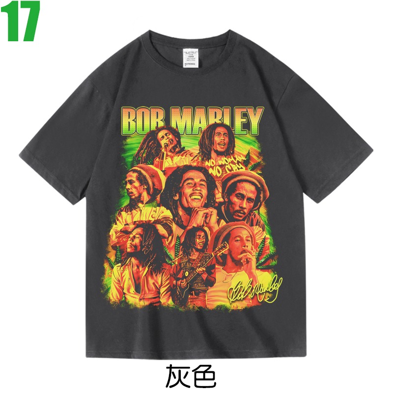 Bob Marley【巴布馬利】短袖雷鬼(Reggae)音樂搖滾歌手T恤(3種顏色) 新款上市購買多件多優惠!【賣場八】-規格圖3