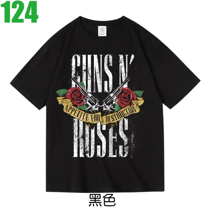 GUNS ＇N＇ ROSES SLASH【槍與玫瑰】短袖搖滾樂團T恤(3種顏色) 新款上市購買多件多優惠!【賣場二十六】-規格圖3