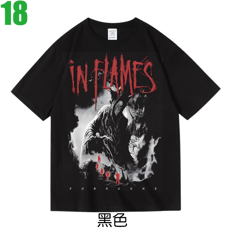IN FLAMES【烈燄邪神】短袖重金屬搖滾樂團T恤(共3種顏色可供選購) 新款上市購買多件多優惠!【賣場七】-規格圖3