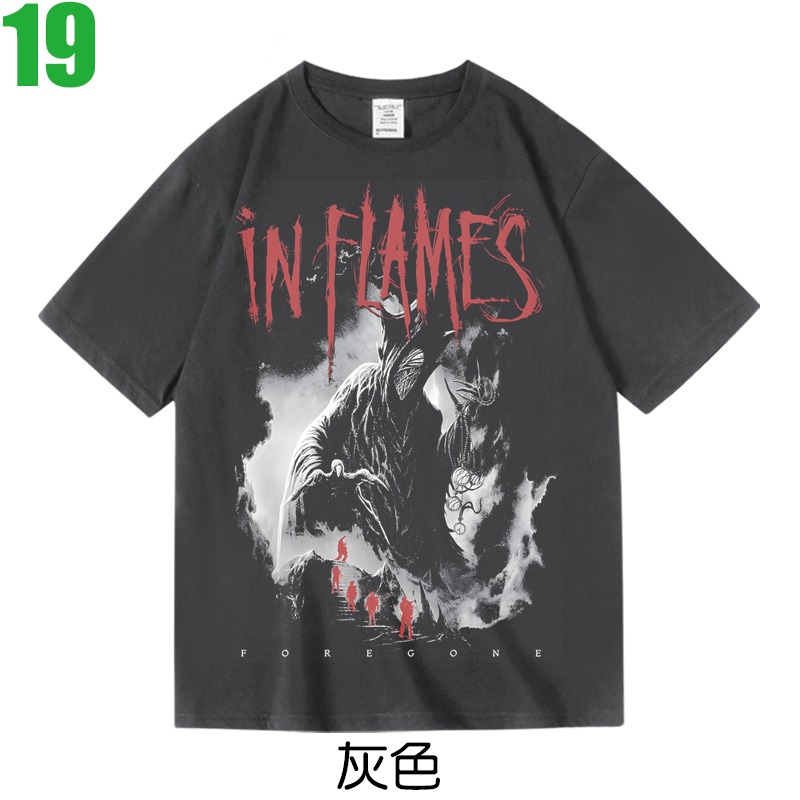 IN FLAMES【烈燄邪神】短袖重金屬搖滾樂團T恤(共3種顏色可供選購) 新款上市購買多件多優惠!【賣場七】-規格圖3