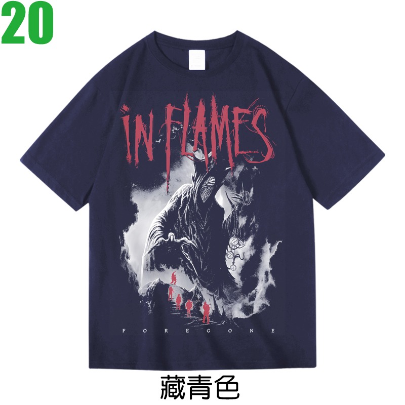 IN FLAMES【烈燄邪神】短袖重金屬搖滾樂團T恤(共3種顏色可供選購) 新款上市購買多件多優惠!【賣場七】-規格圖3
