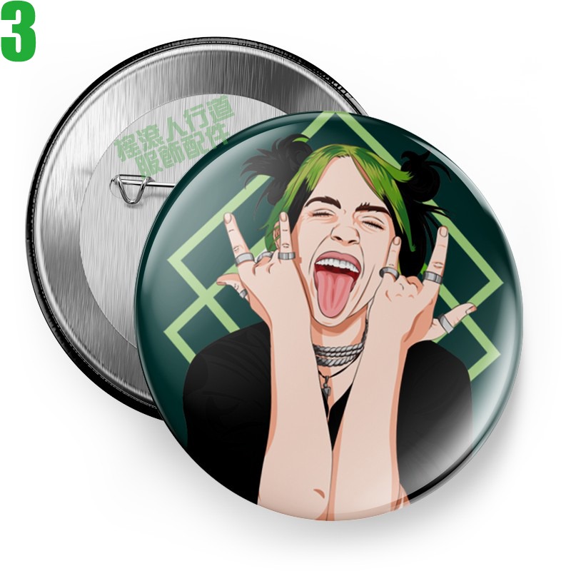 Billie Eilish【怪奇比莉】短袖流行音樂歌手胸章徽章(共6種款式可供選購) 下單前請先詢問有無現貨!【賣場一】-細節圖3