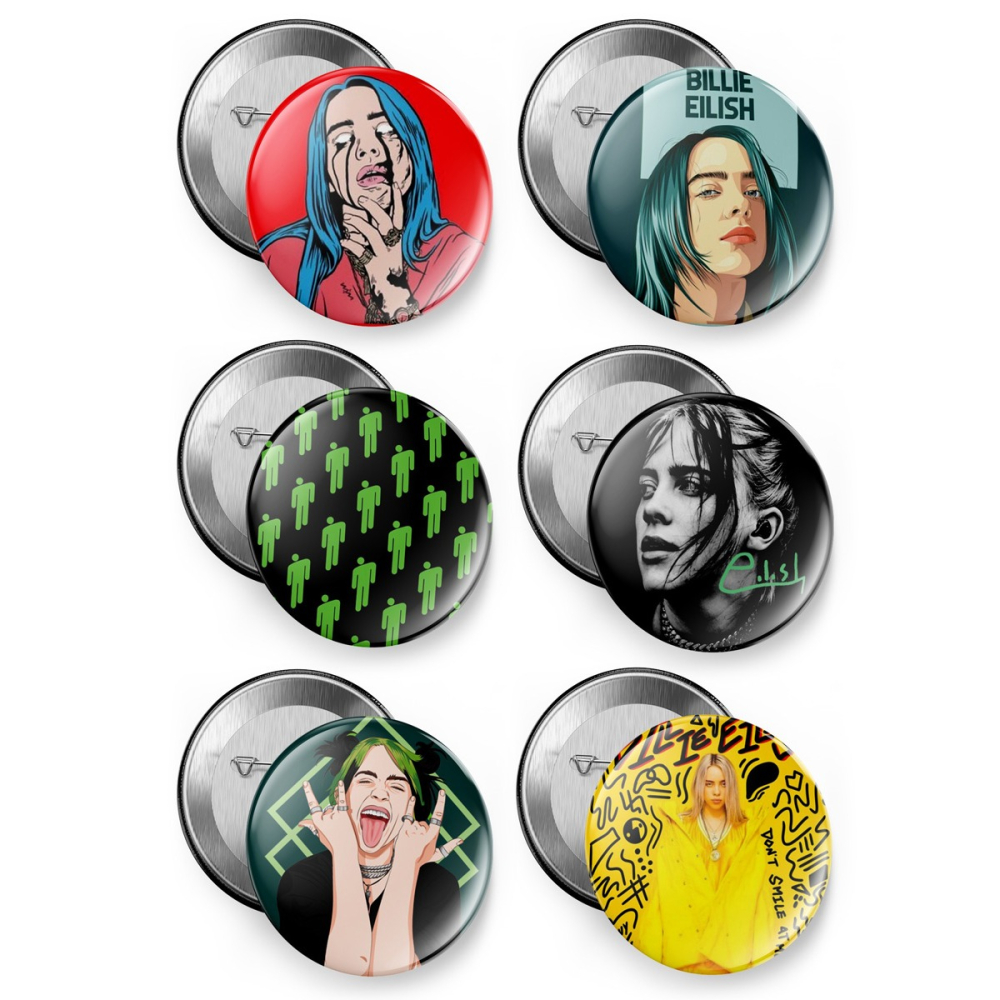 Billie Eilish【怪奇比莉】短袖流行音樂歌手胸章徽章(共6種款式可供選購) 下單前請先詢問有無現貨!【賣場一】-細節圖7