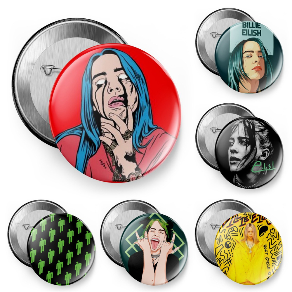 Billie Eilish【怪奇比莉】短袖流行音樂歌手胸章徽章(共6種款式可供選購) 下單前請先詢問有無現貨!【賣場一】-細節圖8
