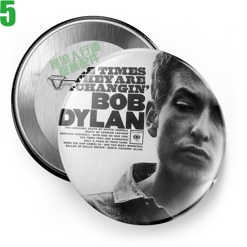 Bob Dylan【巴布狄倫】短袖民謠搖滾傳奇歌手胸章徽章(共6種款式可供選購) 下單前請先詢問有無現貨!【賣場一】-細節圖5