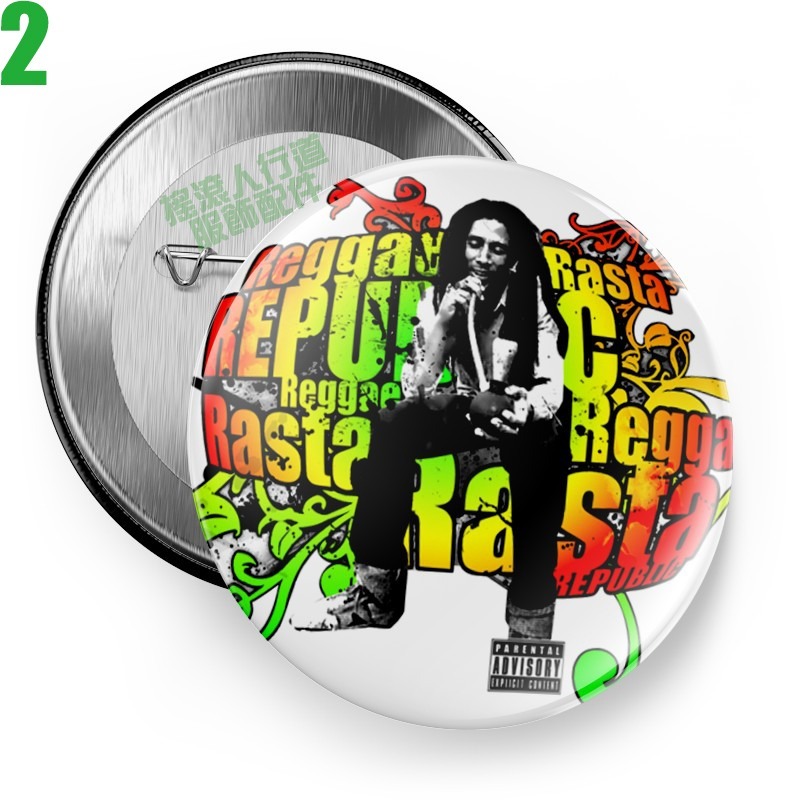 Bob Marley【巴布馬利】短袖雷鬼(Reggae)搖滾歌手胸章徽章(5種款式) 下單前請先詢問有無現貨!【賣場一】-細節圖2
