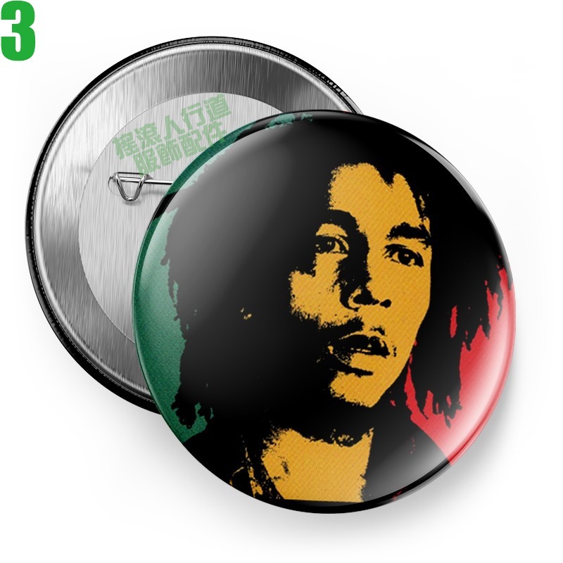 Bob Marley【巴布馬利】短袖雷鬼(Reggae)搖滾歌手胸章徽章(5種款式) 下單前請先詢問有無現貨!【賣場一】-細節圖3