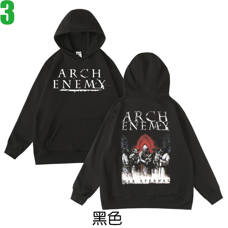 Arch Enemy【罪惡之神】連帽厚絨長袖死亡金屬搖滾樂團T恤(共2種顏色可供選購) 新款上市購買多件多優惠【賣場二】-規格圖3