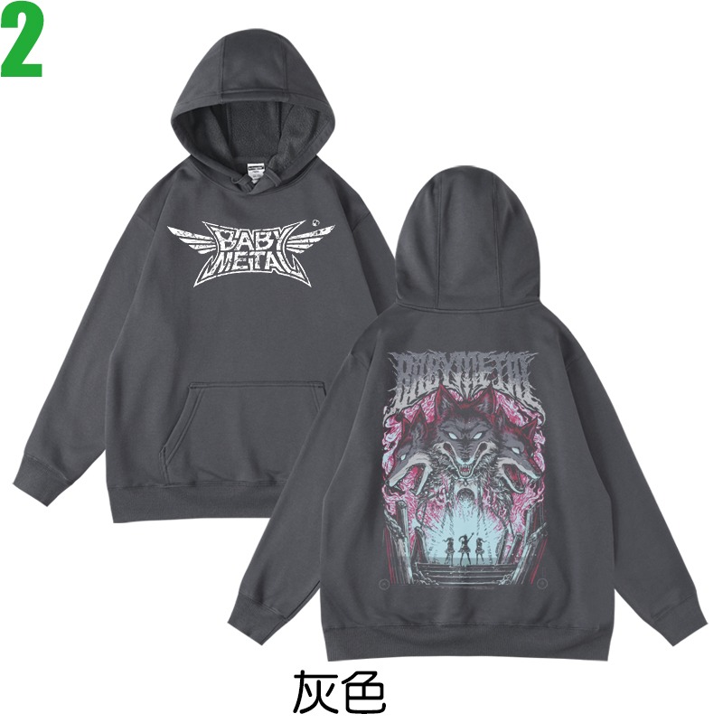 【BABYMETAL】連帽厚絨長袖日本少女偶像重金屬搖滾樂團T恤(共2種顏色可選購) 新款上市購買多件多優惠!【賣場一】-規格圖3