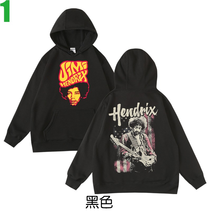 Jimi Hendrix【吉米·罕醉克斯】連帽厚絨長袖電吉他英雄搖滾樂團T恤 新款上市購買多件多優惠!【賣場一】-規格圖2