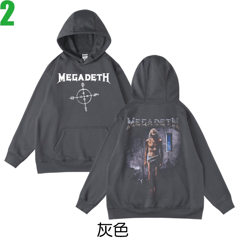 MEGADETH【麥加帝斯】連帽厚絨長袖鞭擊重金屬搖滾樂團T恤(共2種顏色可供選購) 新款上市購買多件多優惠!【賣場一】-細節圖2